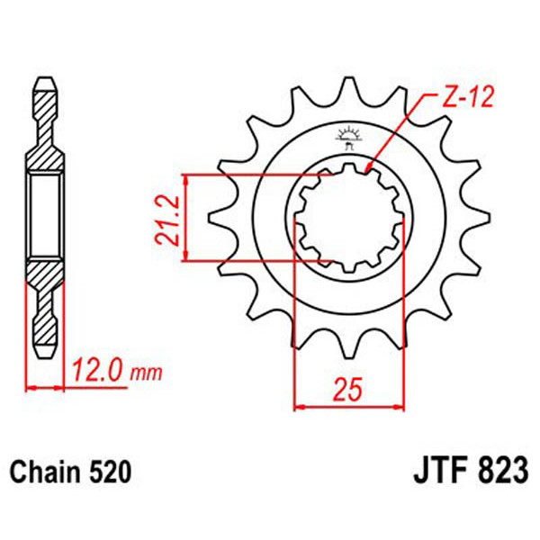 JT JT Gear Box Sprockets G/B 823-12